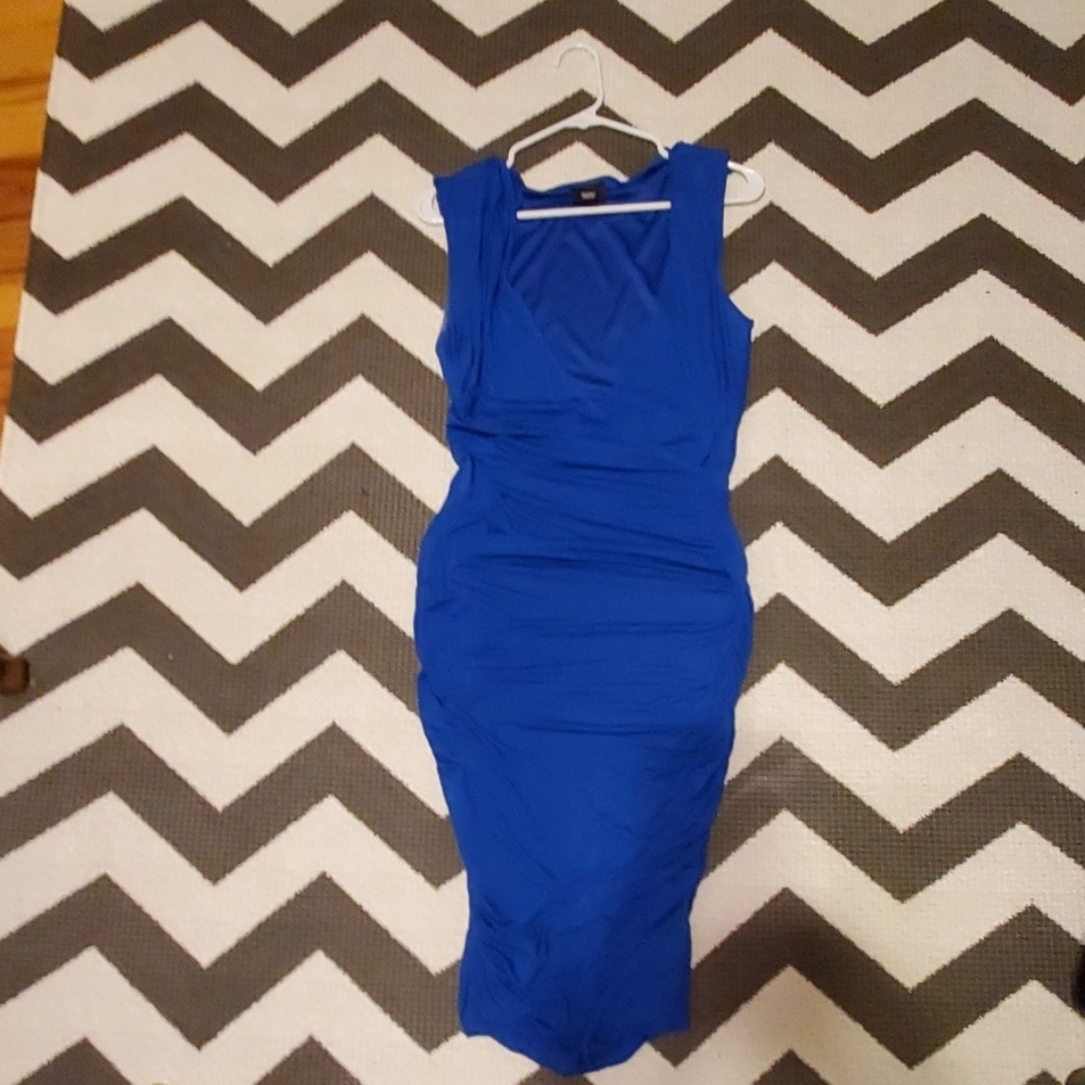 Mossimo royal blue rouched sleeveless dress